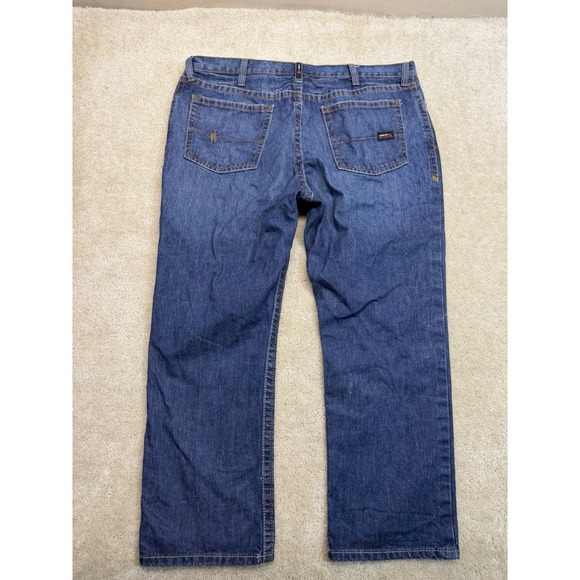 Ariat M4 FR Jeans Mens 42x30 Blue Low Rise Boot Cut Workwear Western - Picture 3 of 10